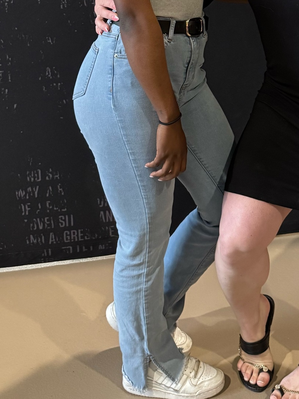 SHEIN Light Blue High-Rise Bootcut Jeans